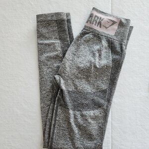 Gymshark Heather Gray Leggings with Pink Logo Size Xsmall To Small